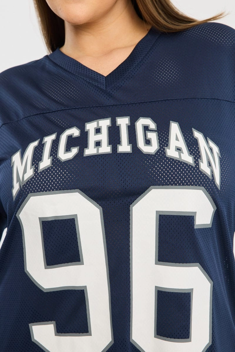 Smooth Finish Effortless Comfort Wear Blue Sport Tee Short Sleeve V-neck