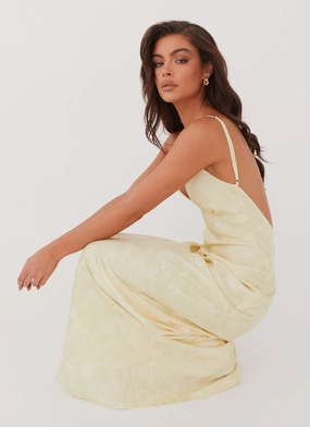 Sorrento Sun Maxi Dress - Yellow Floral Classy Look