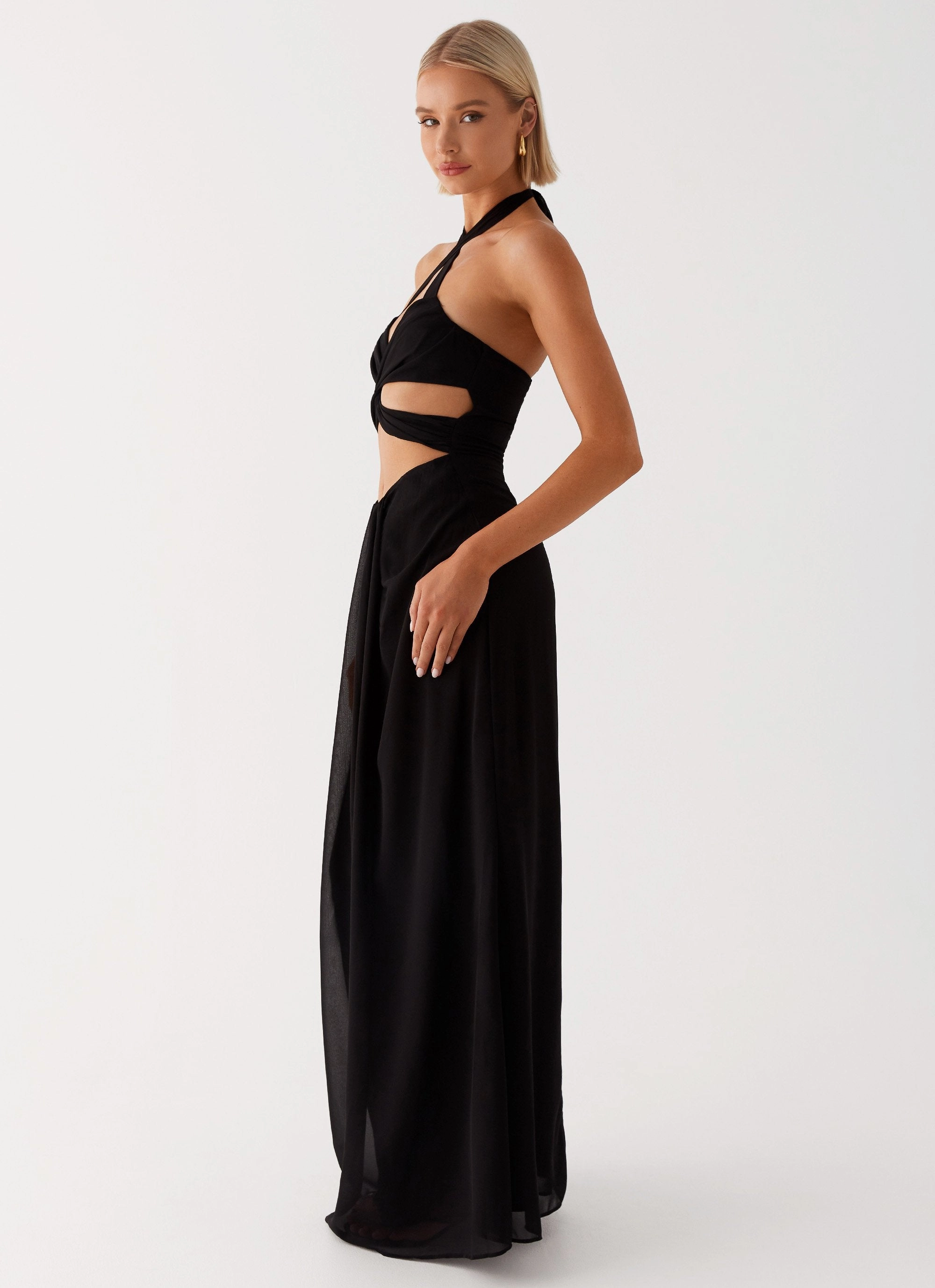 Side-Zip Lady Marmalade Maxi Dress - Black