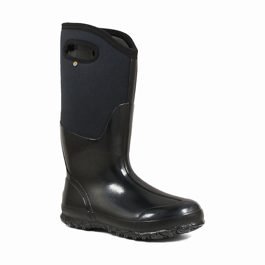 Waterproof Cold Climate Bogs Women's Classic High Handles - Black Smooth