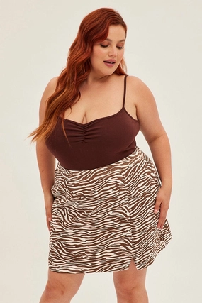 Multi Animal Print Mini Skirt Zebra Print A Line Cotton Flexible Material