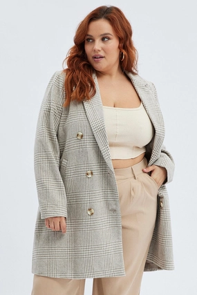 Insulated Lining Low Profile Insulation Camel Check Longline Coat Lined