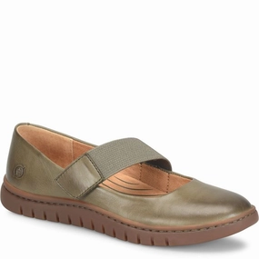 Suede Warm Lightweight Construction Born Women's Aspen Mary Janes - Light Green