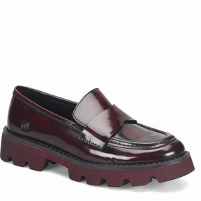 Born Women's Sigge Slip On - Dark Cherry Street Pic School Ready