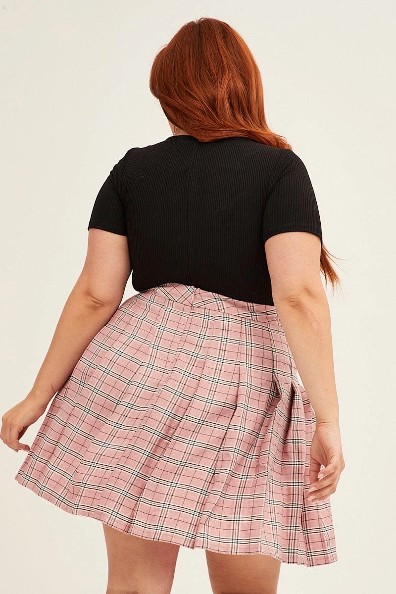 Mini length Glamorous Appeal Check Pleated Skirt Mini
