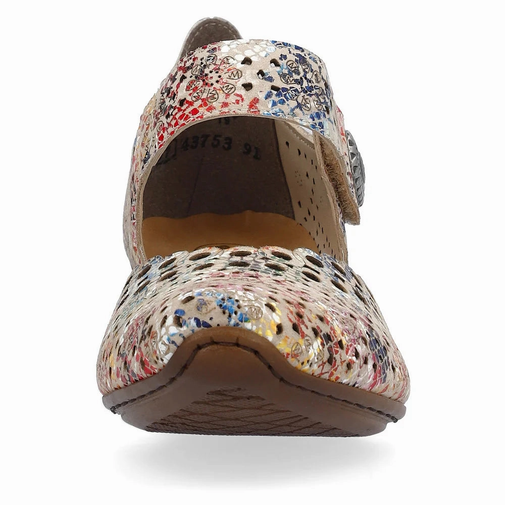 Lifestyle Fit Mobility Flex Rieker Women's Mirjam 43753-91 - Beige-Multi/Muschel