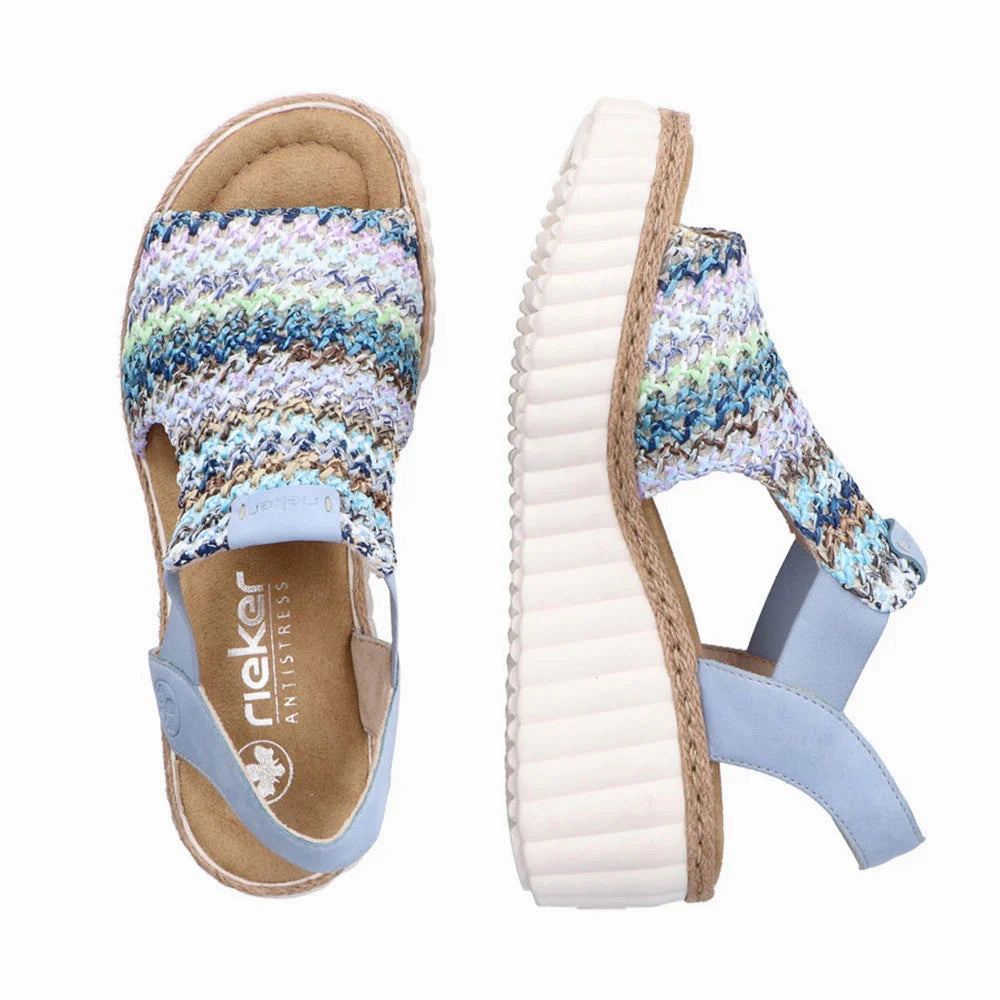 Urban Look Outdoor Adventure Remonte by Rieker Rose 72 Sandal - Blau-Multi/Aqua