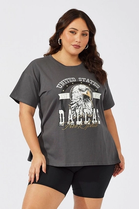 Sleek Performance Fit Active Style Grey Graphic T-shirt Short Sleeve Crew Neck