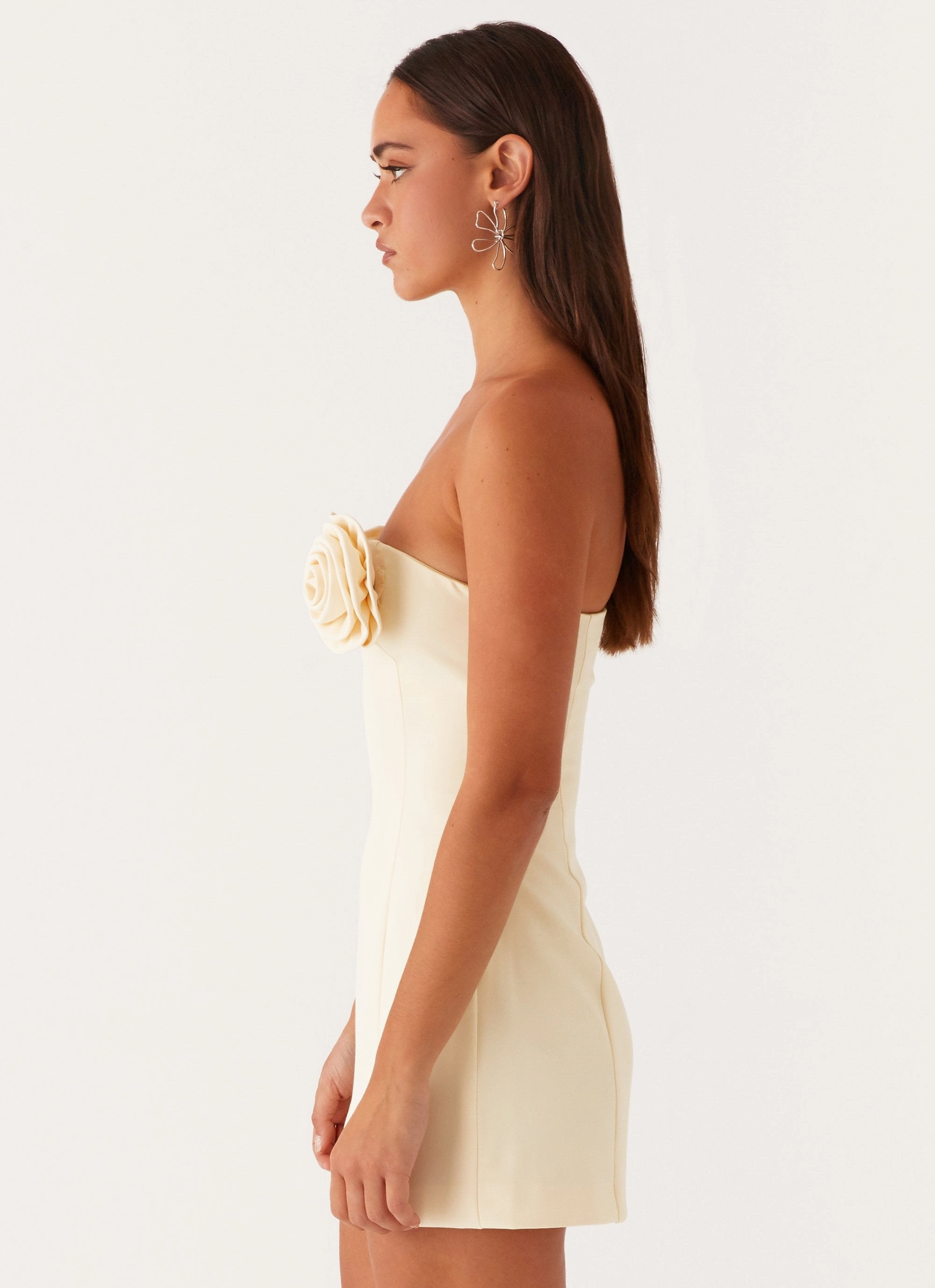 Patsie Strapless Mini Dress - Yellow Resort Outfit