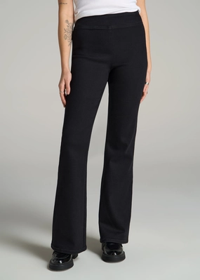 Chloe Pull-on Flare Jeans for Tall Women in Washed Black Premium Comfort All Fitwear