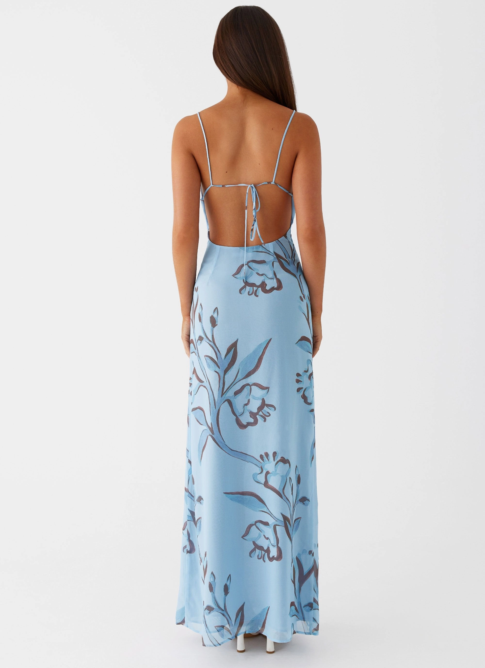 Felicia Daisy Maxi Dress - Blue Floral Ceremony Ready
