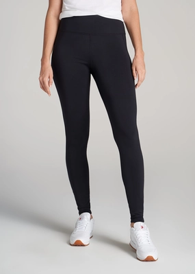 Fleece Lined Women's Tall Leggings in Black Body Flex Tall Fit Double Layer