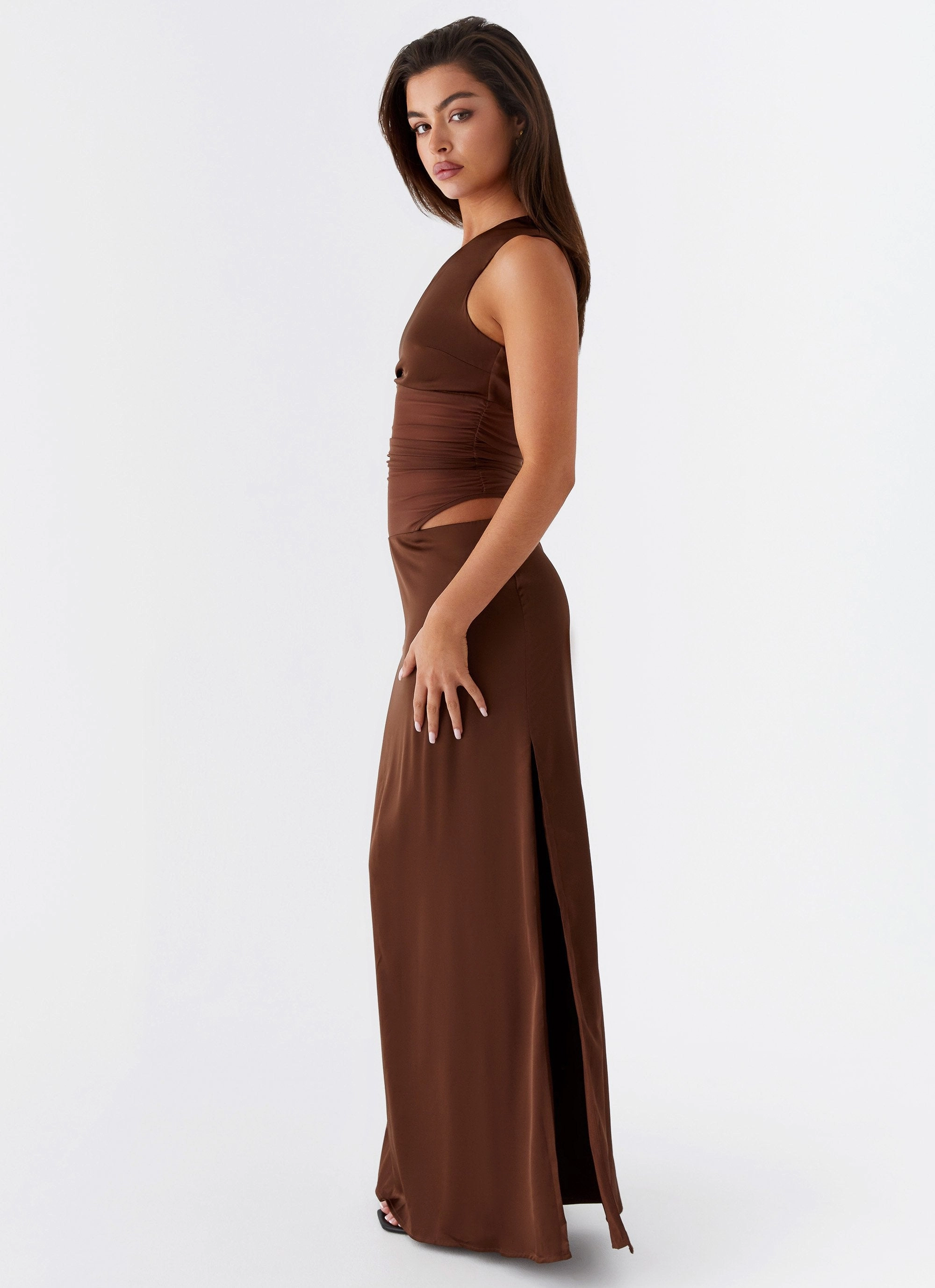 Cool Motion Juliette Maxi Dress - Chocolate