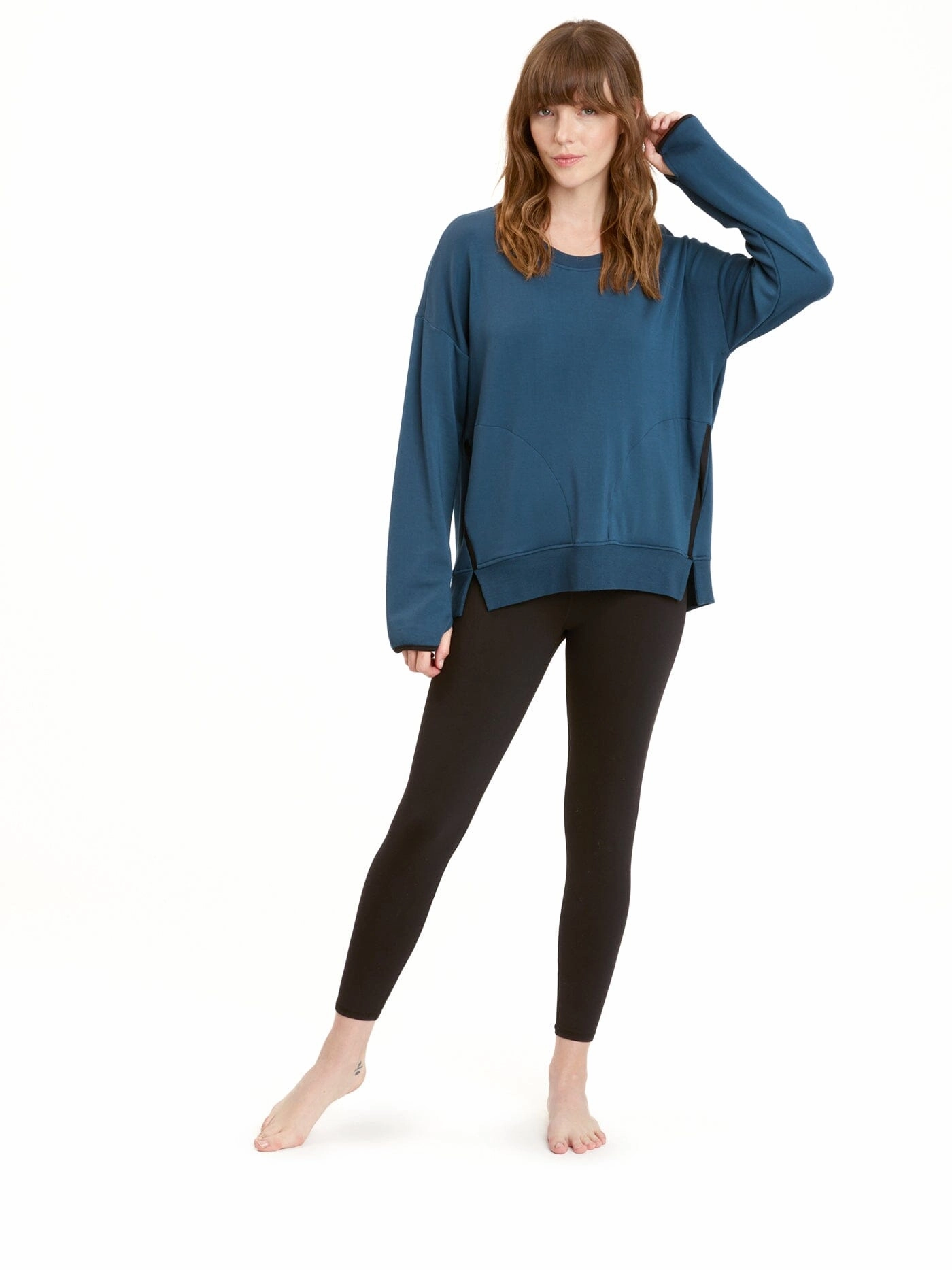 Mallorie Feather Fleece Pullover Flexible Side Gussets