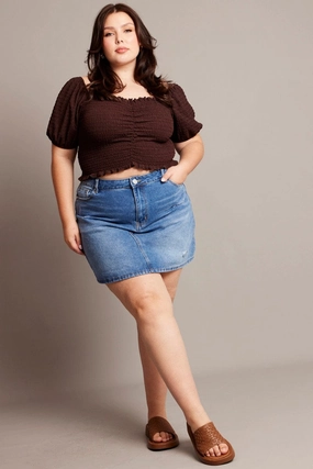 Denim Distressed Mini Skirt Comfort Wear Non see through