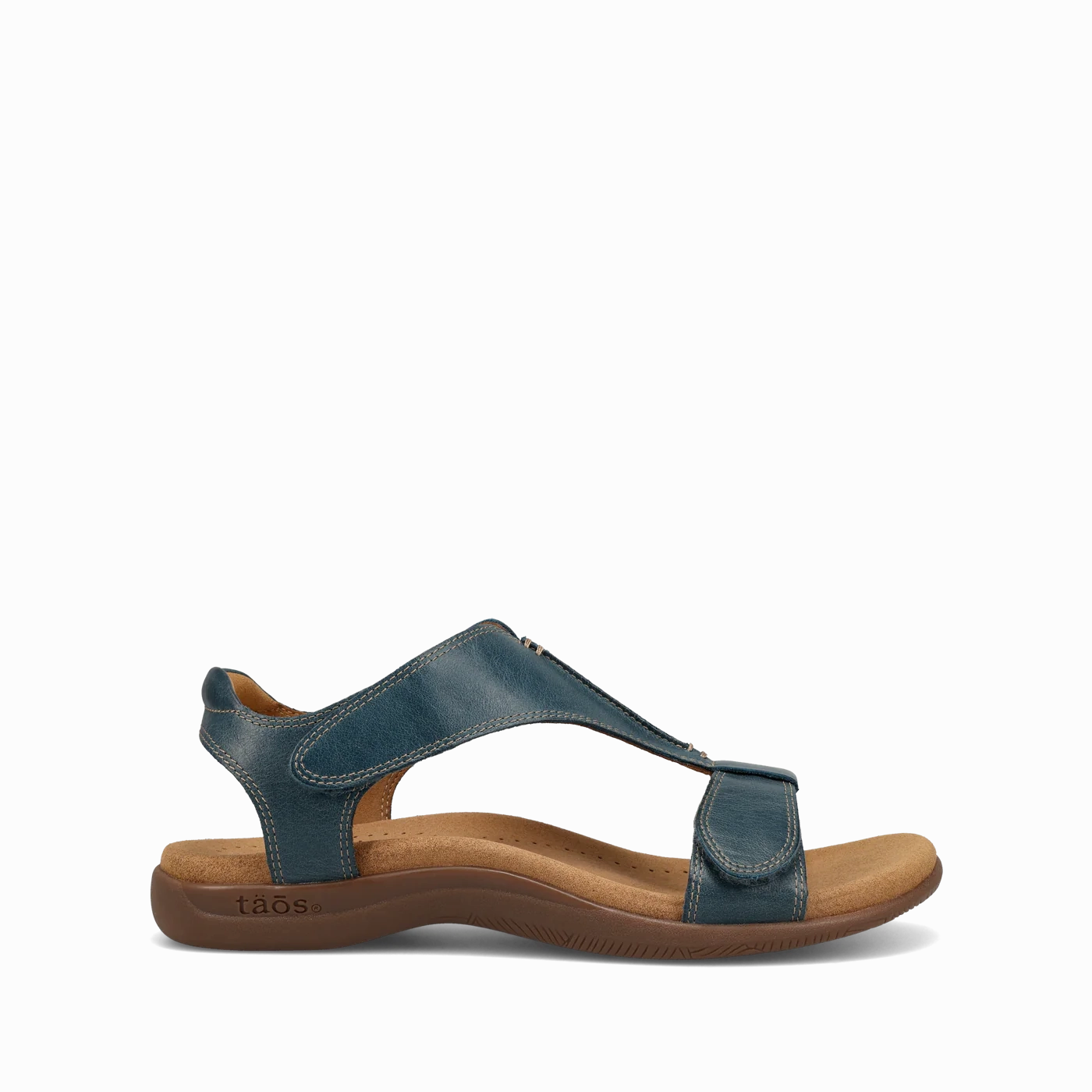 Taos Women's The Show Sandals - Petrol Blue Leather Simple Entry Outdoor Flats