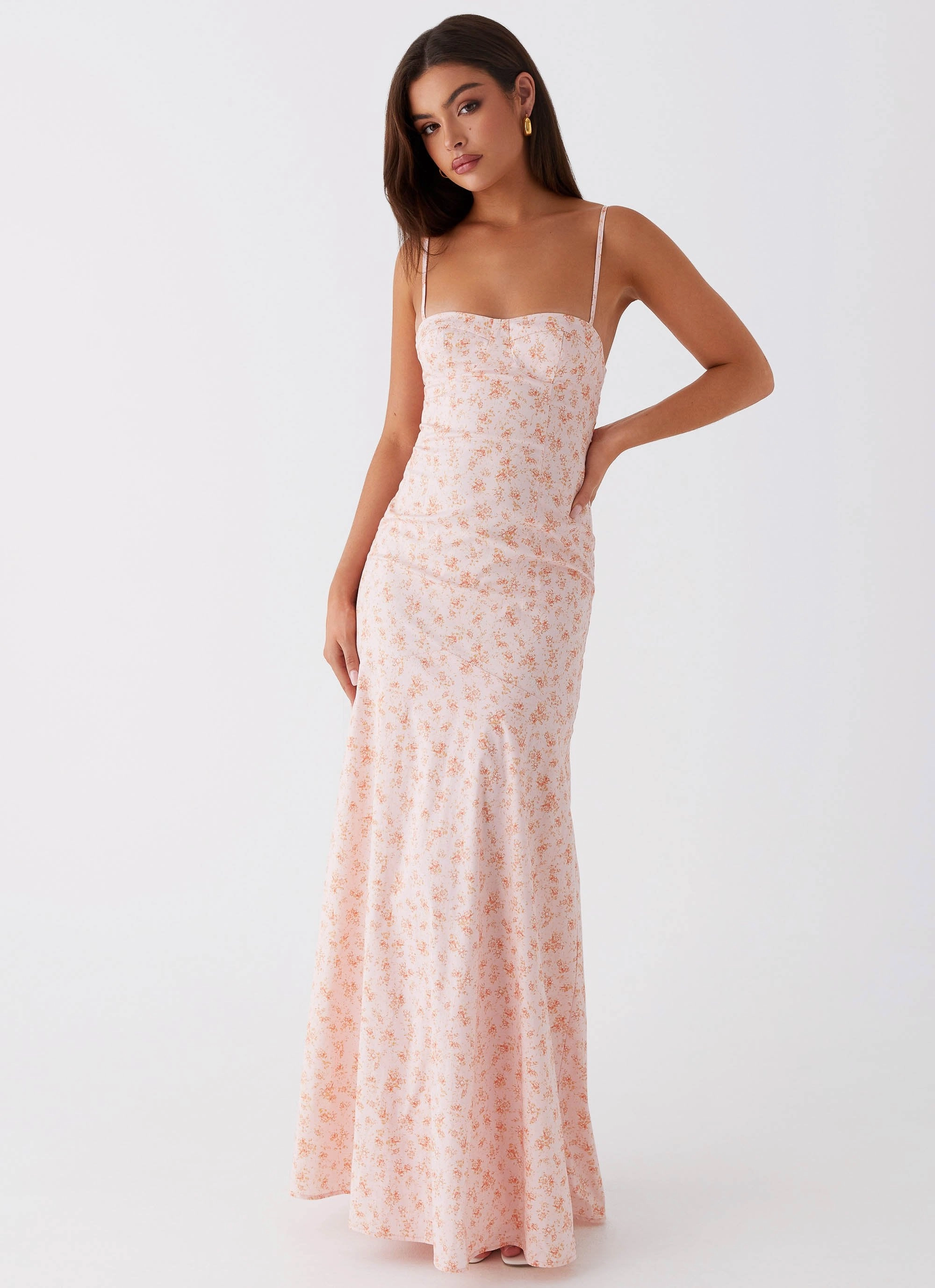 Day To Night Britney Maxi Dress - Pink Ditsy Floral