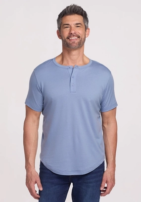 Bronx Henley - Stonewash Performance Fit