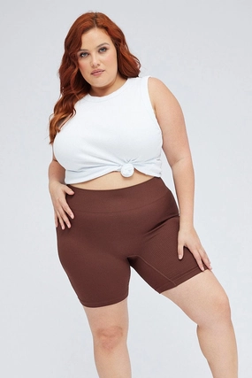 Everyday Comfort Fit Brown Bike Shorts Seamless Activewear