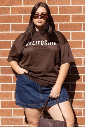 Comfy Wardrobe Brown Graphic T Shirt Short Sleeve Crew Neck