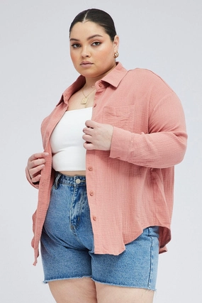 shopping spree Brown Relaxed Shirt Long Sleeve