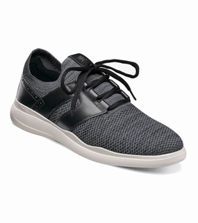 Play Step Stacy Adams Men's Moxley Knit Lace Up Sneaker - Black/Gray