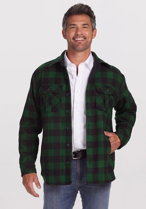Burlington Jacket - Green Black Plaid Eco Certified Textile Outer Chill Piece