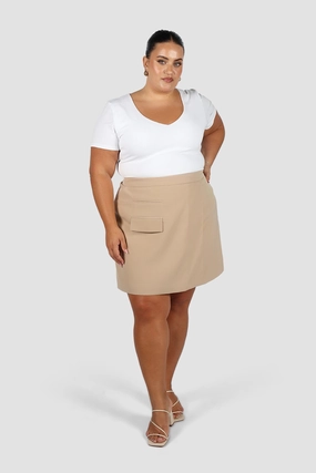 CALIE SKIRT COFFEE Edgy Look