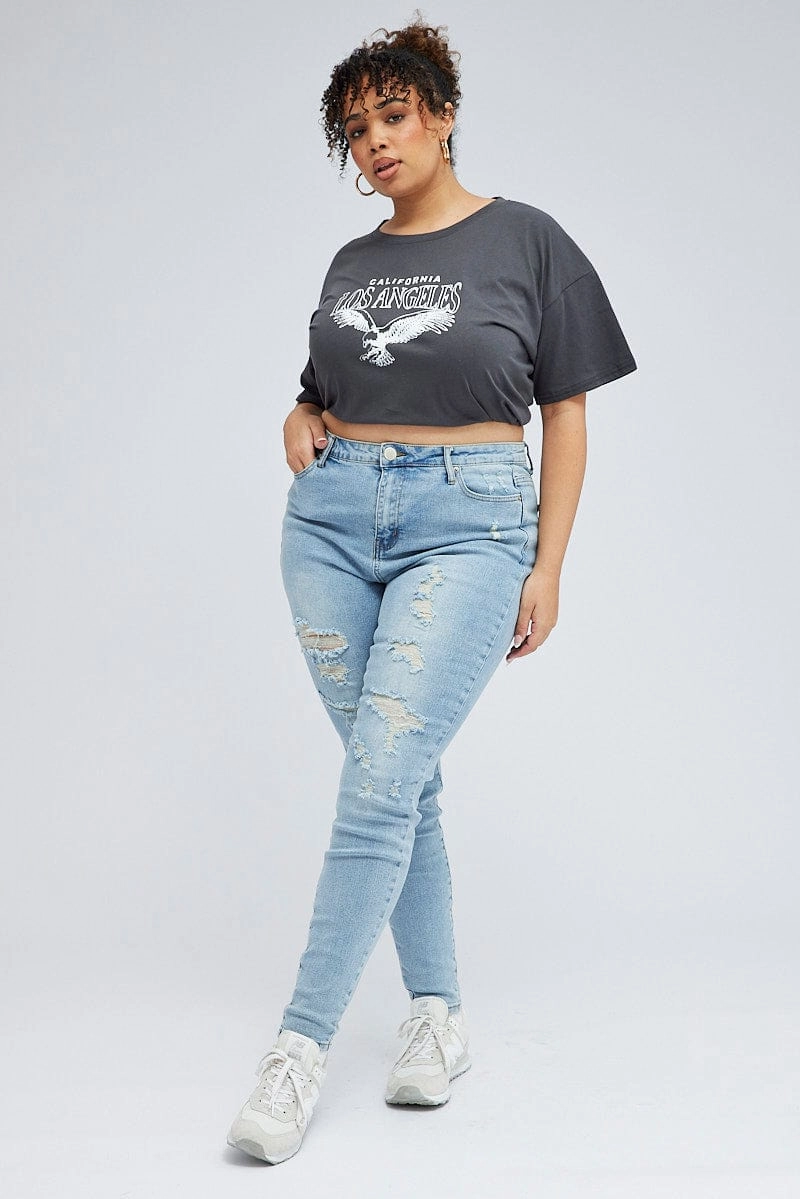 Denim Skinny Jeans High Rise Everyday Comfort Wear