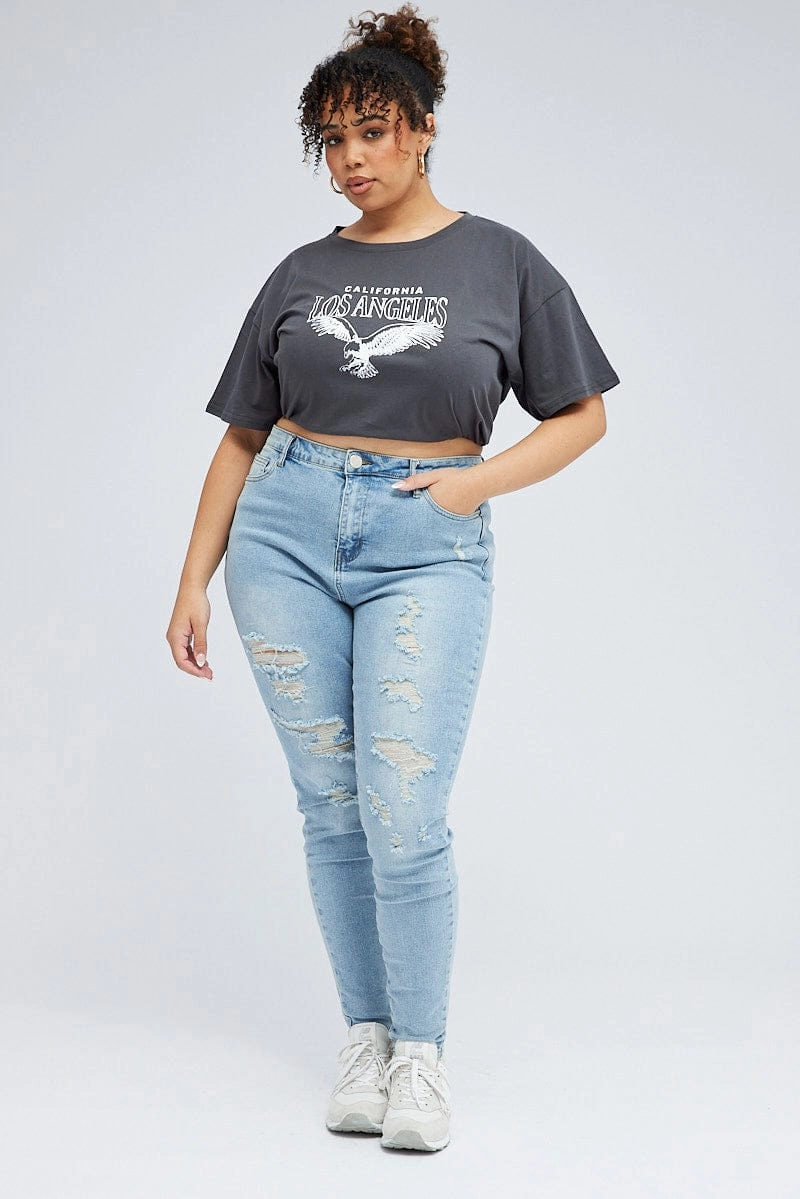 Denim Skinny Jeans High Rise Comfortable Tailoring