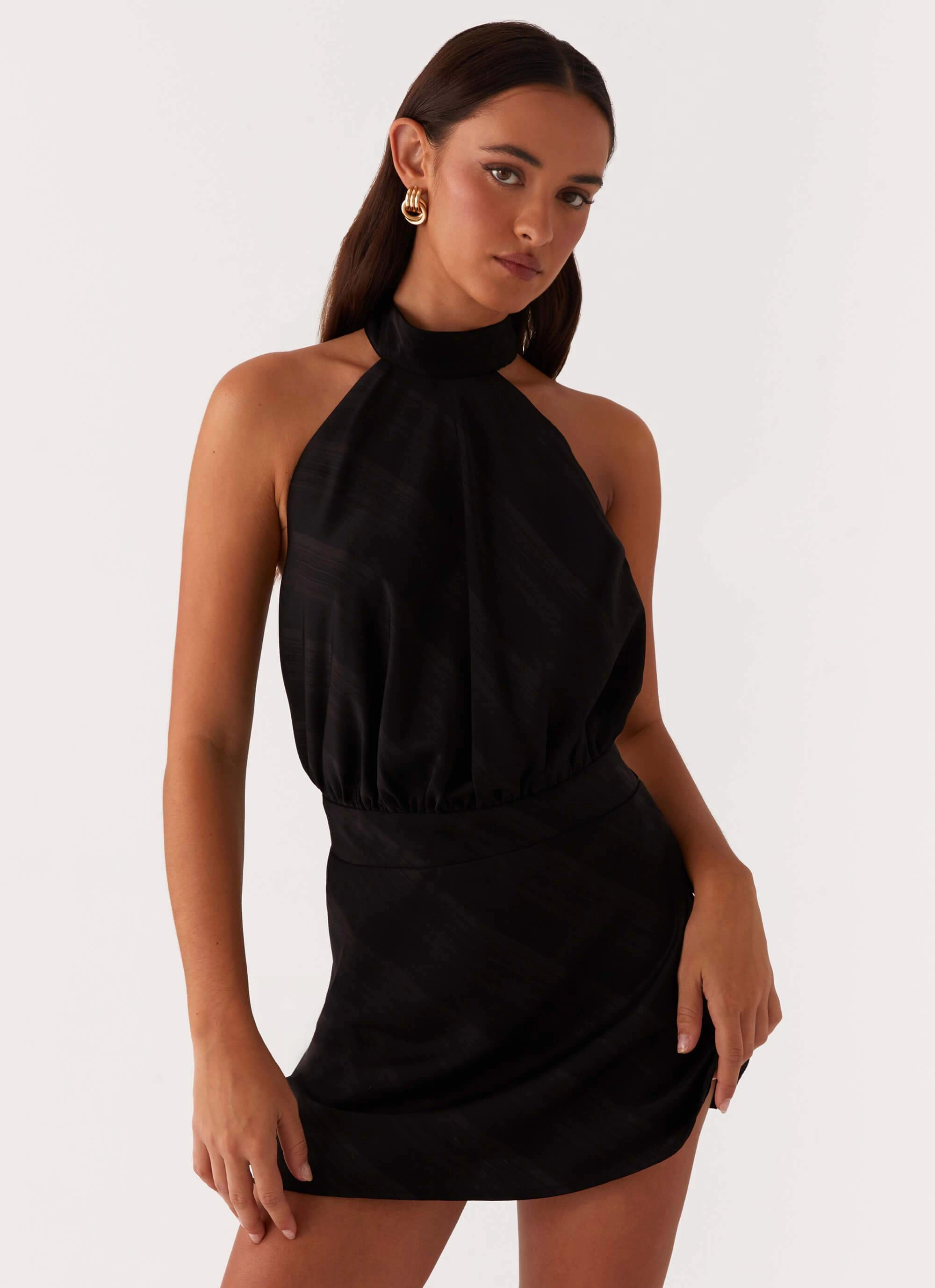 Subtle Glam Bold Simplicity Camera Shy Mini Dress - Black