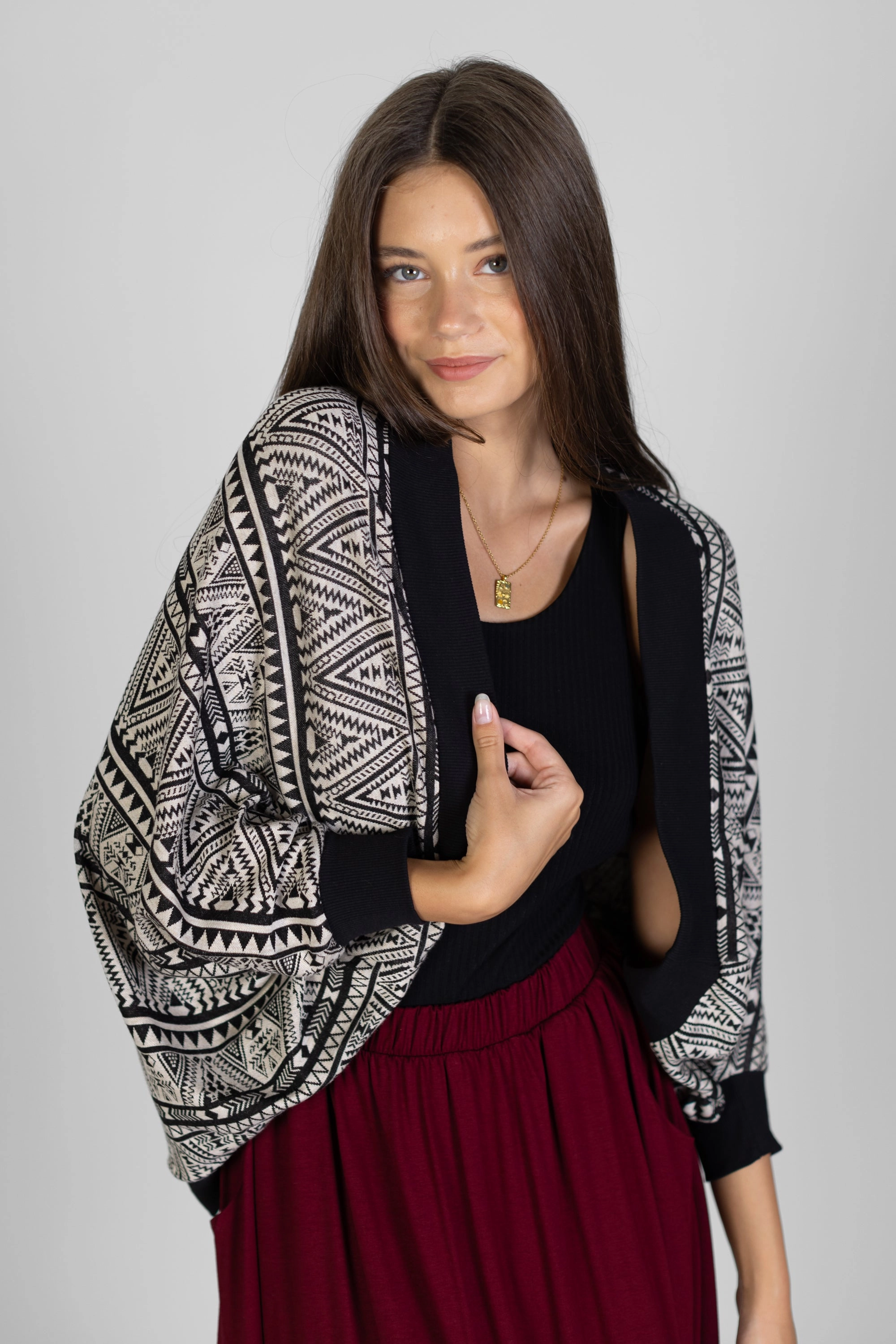 Thermal Regulation System Elegant Styling Cardigan Miren Black