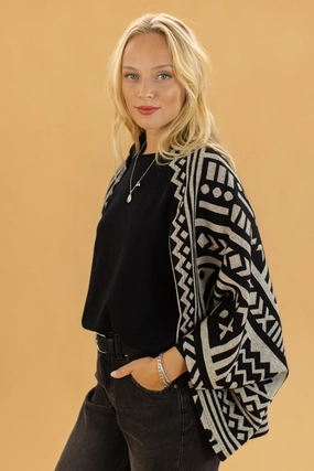 Hypoallergenic Fabric Blend Non Iron Fabric Tech Cardigan Tallula Aztec