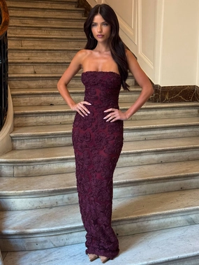 CARLO MAXI DRESS DARK MAUVE Timeless Fashion