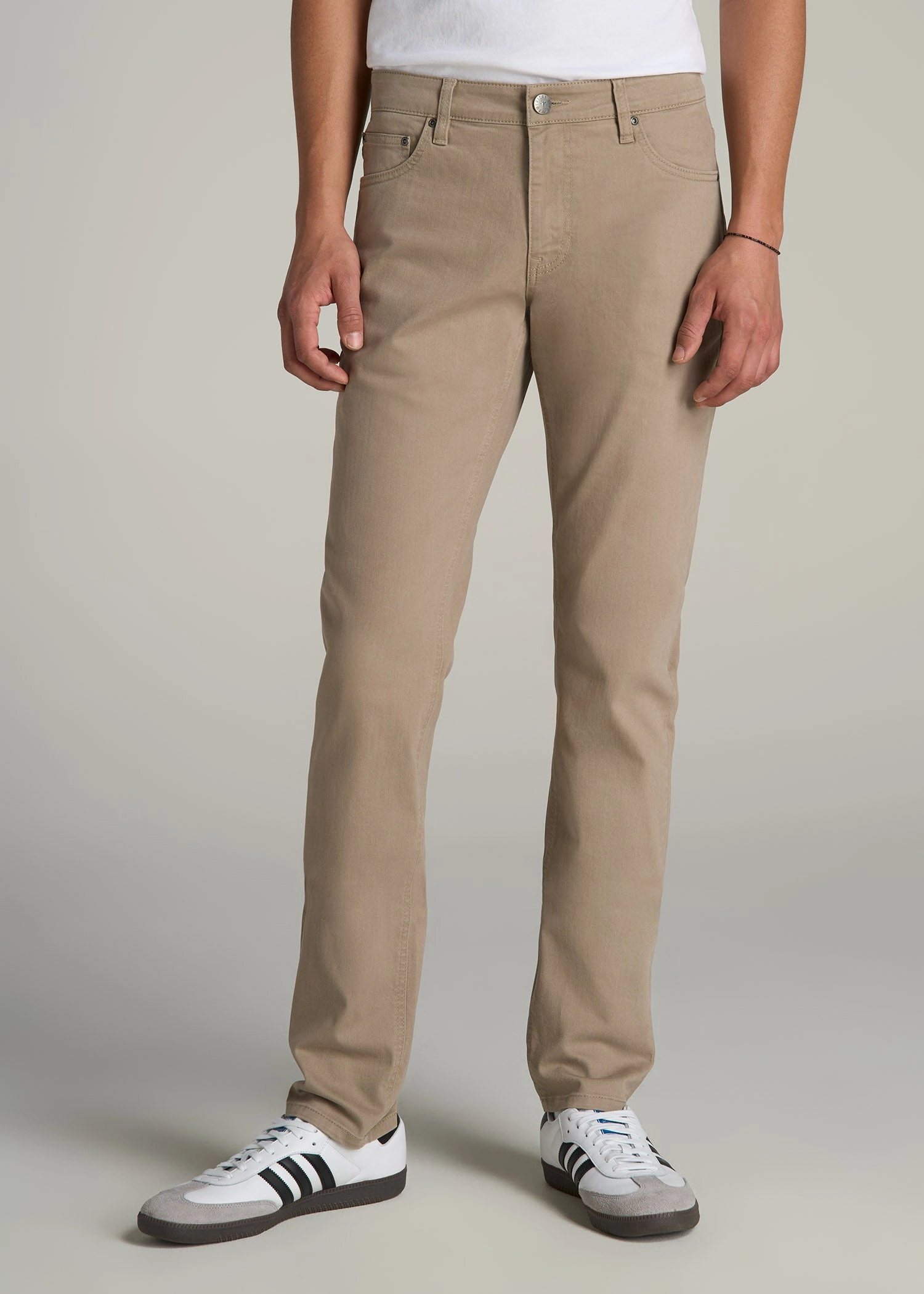 Advanced Stretch Recovery Go-to Comfort Carman Tapered Fit Colored Jeans for Tall Men in Clay Wash