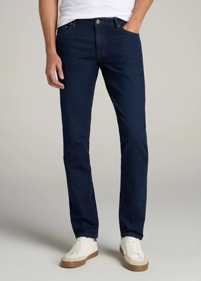 Carman TAPERED Fleeced Jeans for Tall Men in Rockies Blue Brunch Outfit Trend Setter Base Layer
