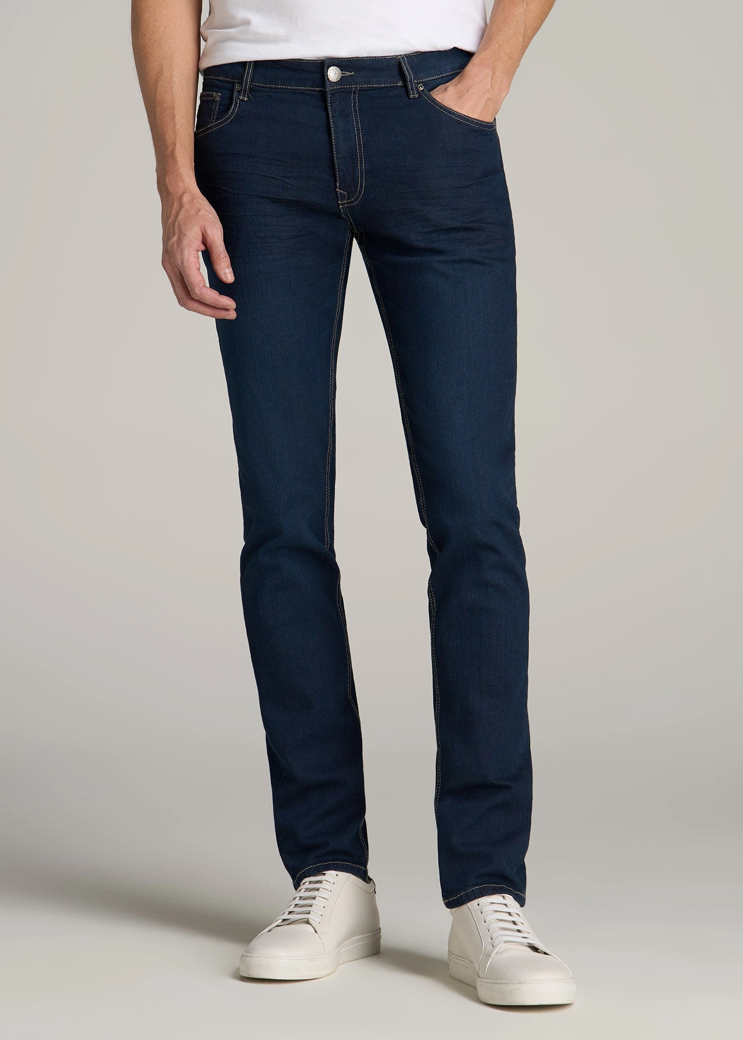 Modern Shopping Day Carman TAPERED Jeans for Tall Men in Blue Steel