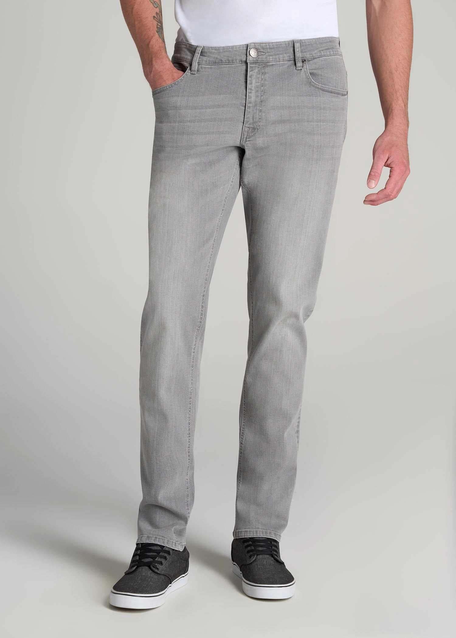 Carman TAPERED Jeans for Tall Men in Concrete Grey Functional Waist