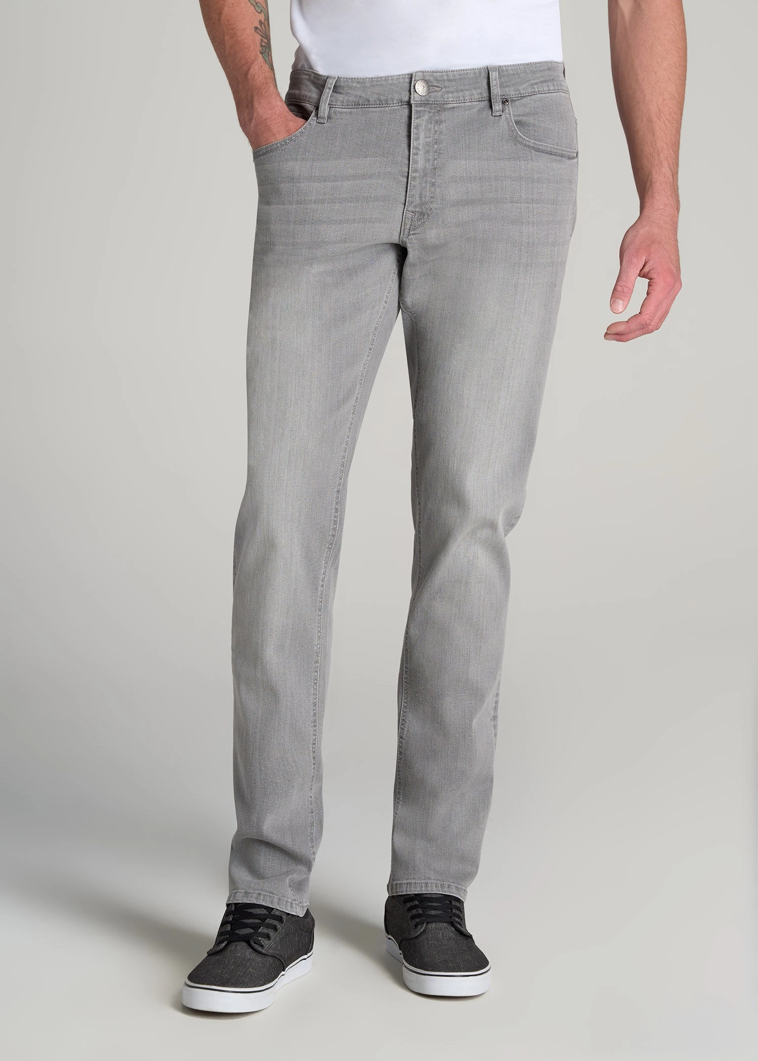 Carman TAPERED Jeans for Tall Men in Concrete Grey Outdoor Enthusiast Sunny Vibes Teen Outfit Sporty Comfort