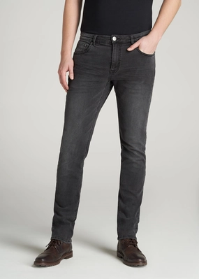 Smart Utility Non Toxic Textile Certified Carman TAPERED Jeans for Tall Men in Dark Smoke