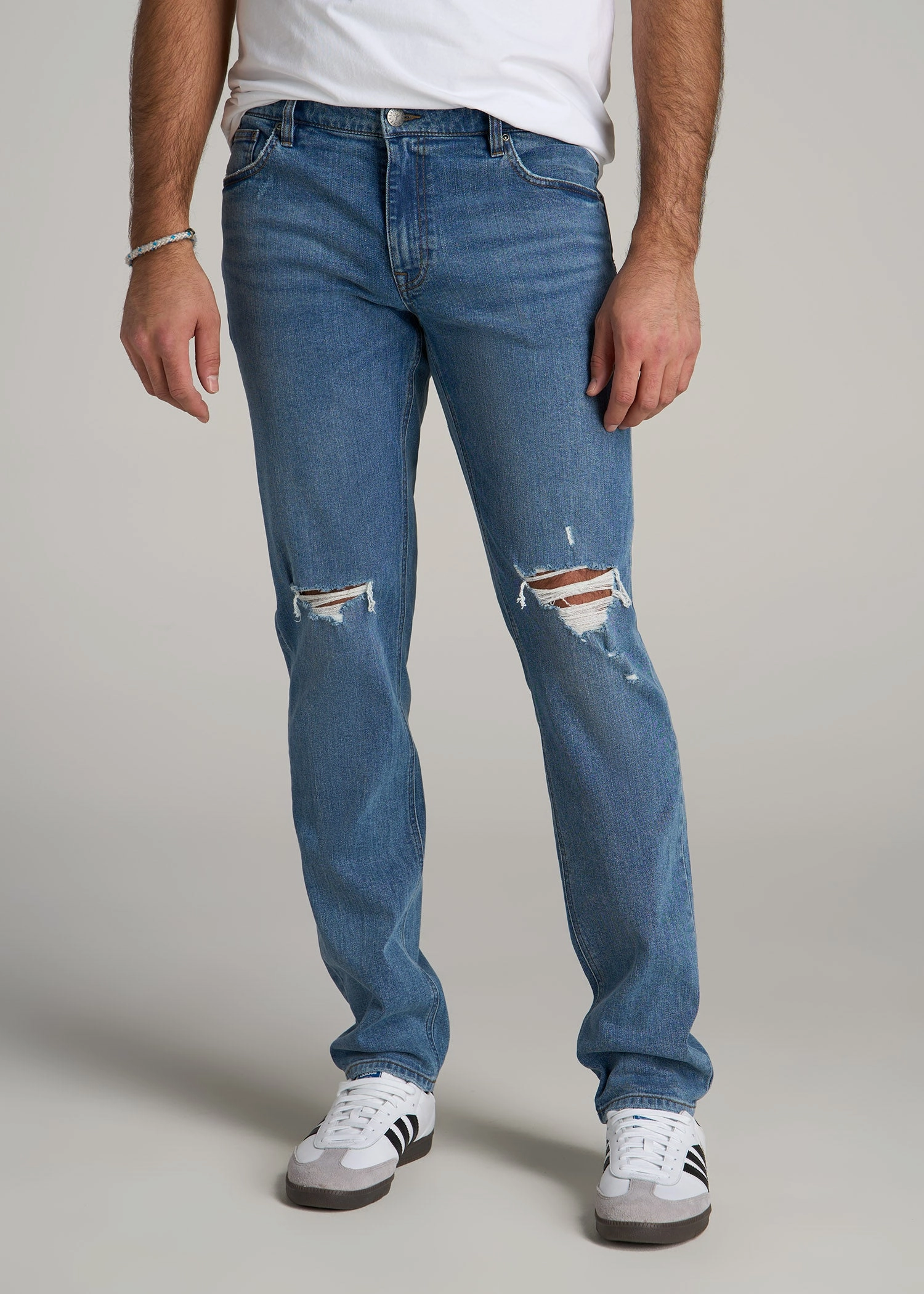 Chill Vibe Carman TAPERED Jeans for Tall Men in Distressed Skyline Blue