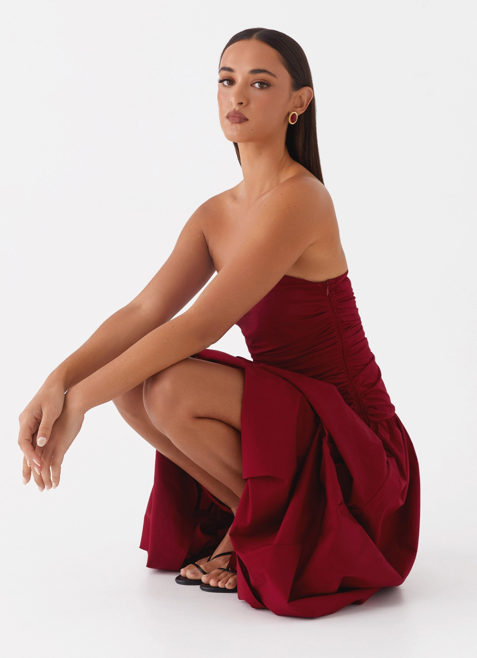 Carmel Maxi Dress - Merlot Smooth Look
