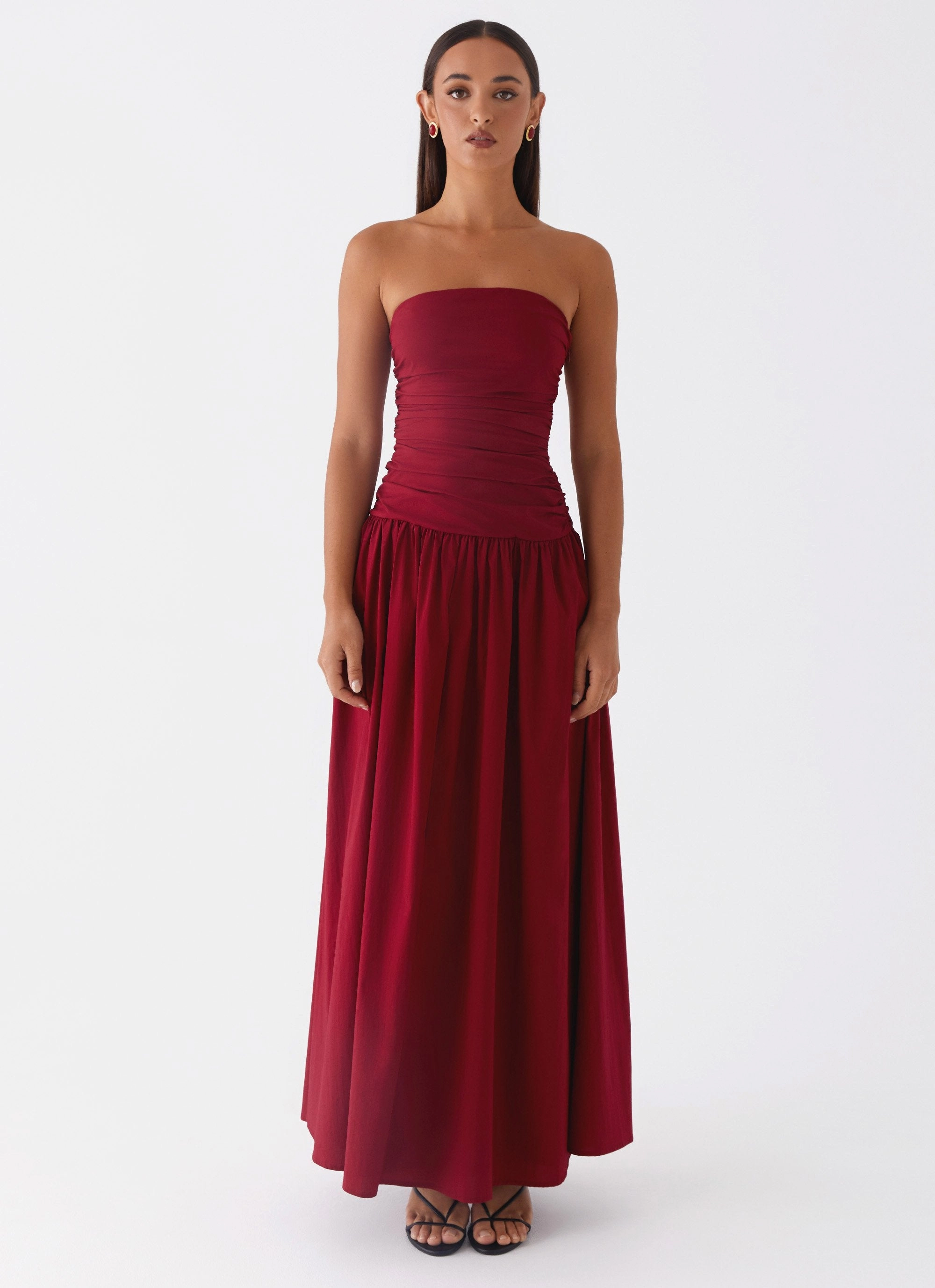 Carmel Maxi Dress - Merlot Romantic date dress