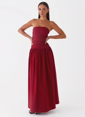 Carmel Maxi Dress - Merlot Kimono-Sleeve