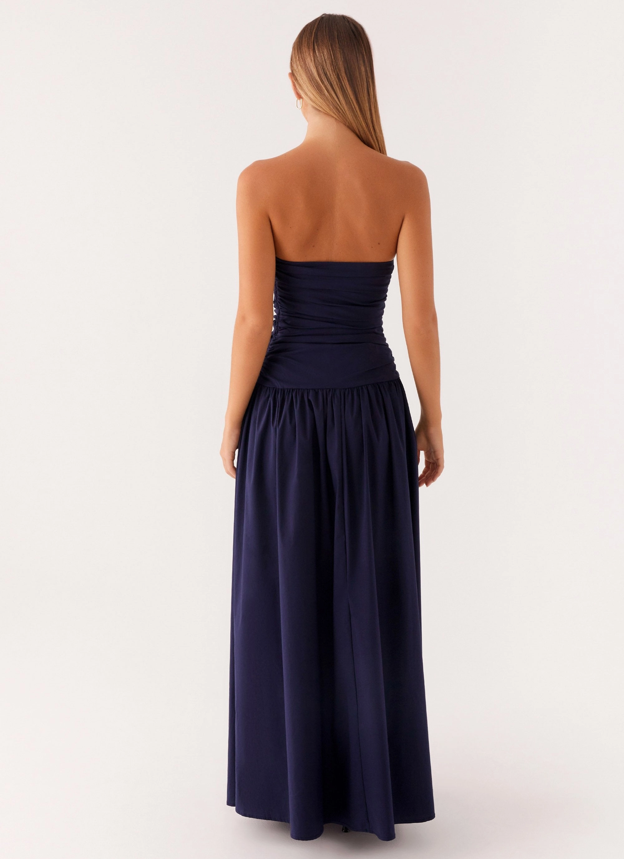 Carmel Maxi Dress - Navy Midi-Length Classic Fit