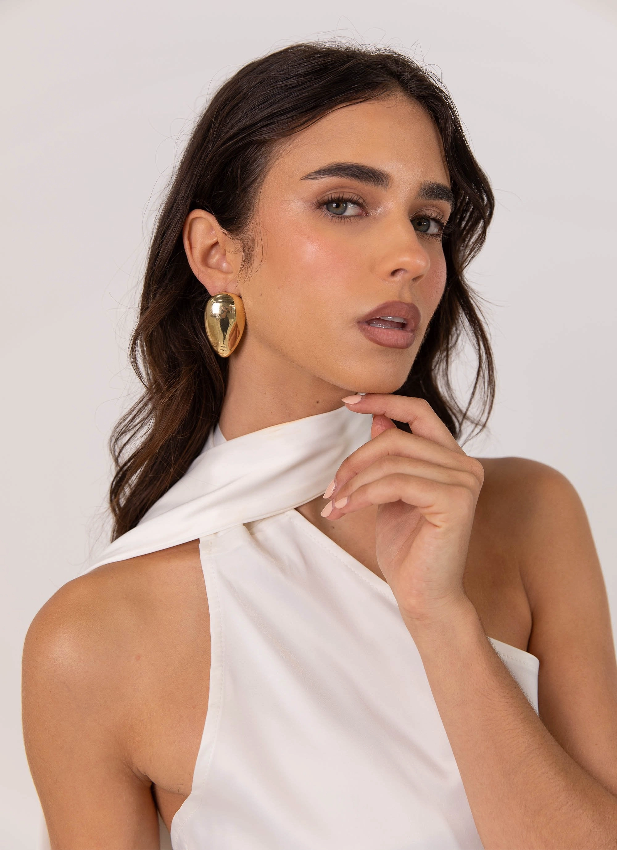 Cassandra Scarf Mini Dress - Pearl Tonal-Panel Urban Classic