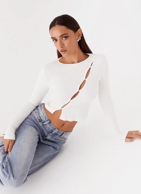 Machine washable Cassius Long Sleeve Top - Ivory