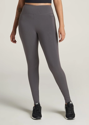 Casual Wearer Seamless Design Work Commute Extra Soft Bella Outer-Pocket Tall Women's Legging in Charcoal