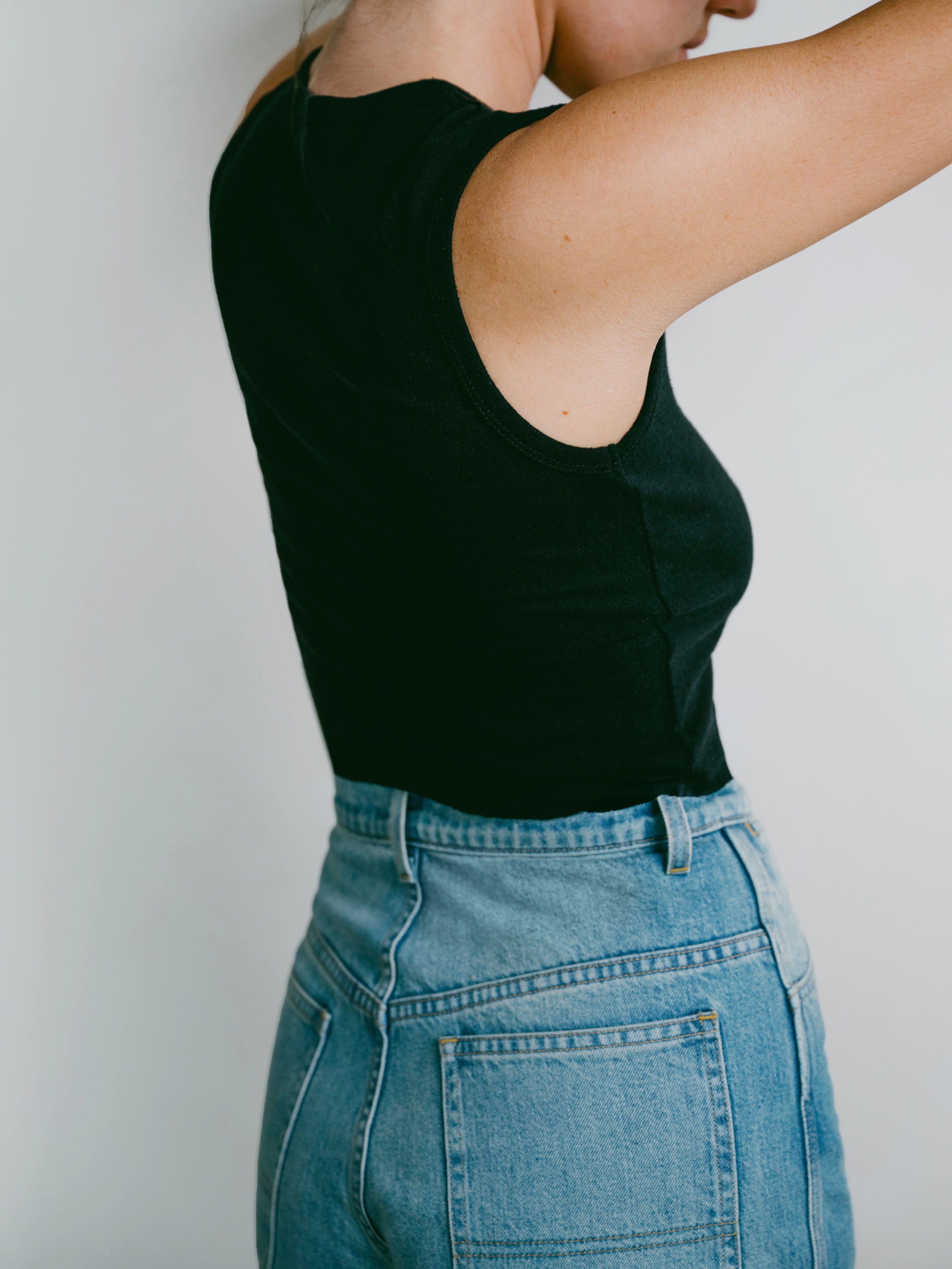 Light Casual Vintage Wash Effect Tasi Crop, Regen Silk Noil Jersey, Black