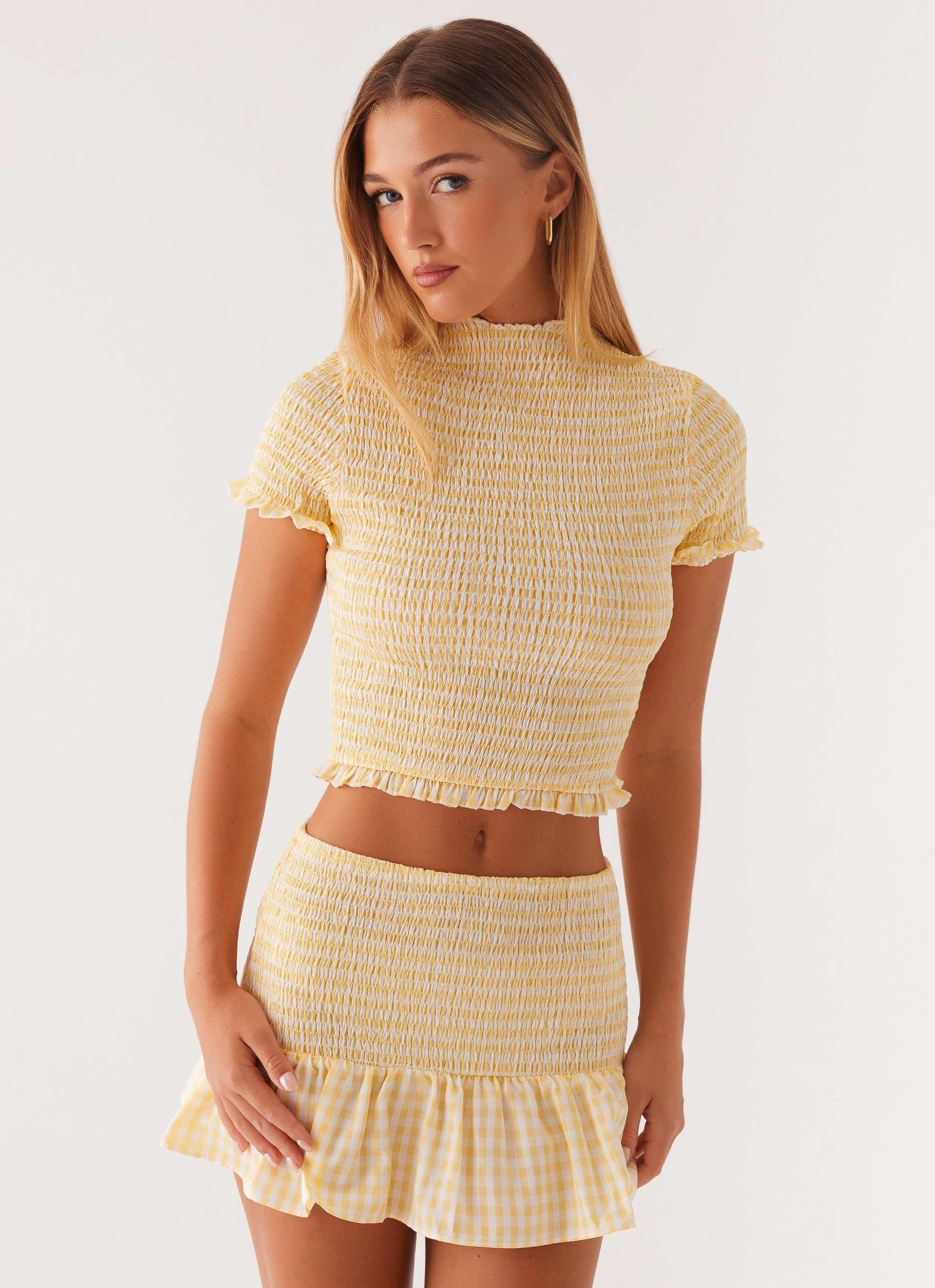 soft look Sweetest Pie T-Shirt - Yellow Gingham